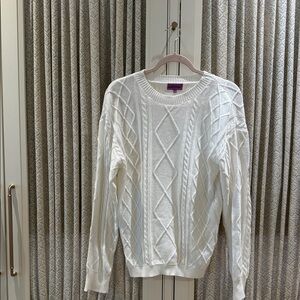 Edikted Ivory Diamond Knit Sweater
